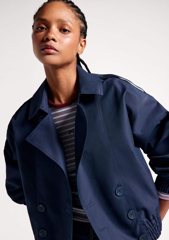 Foto do produto: Casaco Trench Coat Feminino Box Empapelado - Azul