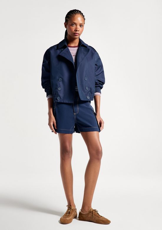 Foto do produto: Casaco Trench Coat Feminino Box Empapelado - Azul