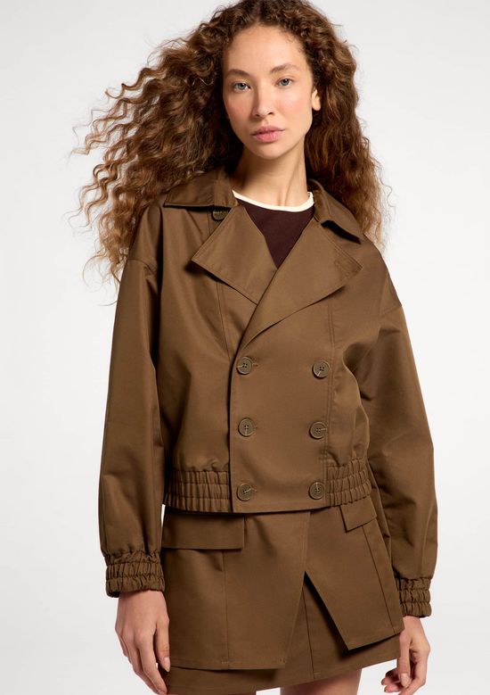 Foto do produto: Casaco Trench Coat Feminino Box Empapelado - Verde