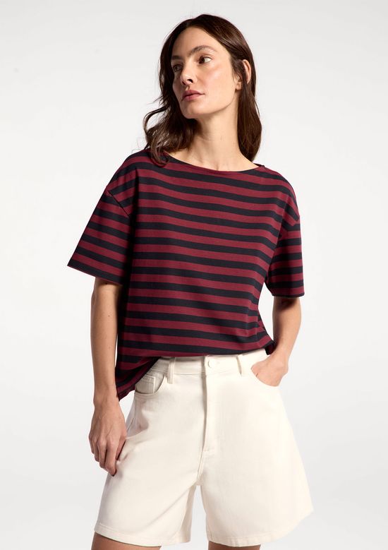 Foto do produto: Blusa Feminina Em Malha Listrada - Vinho