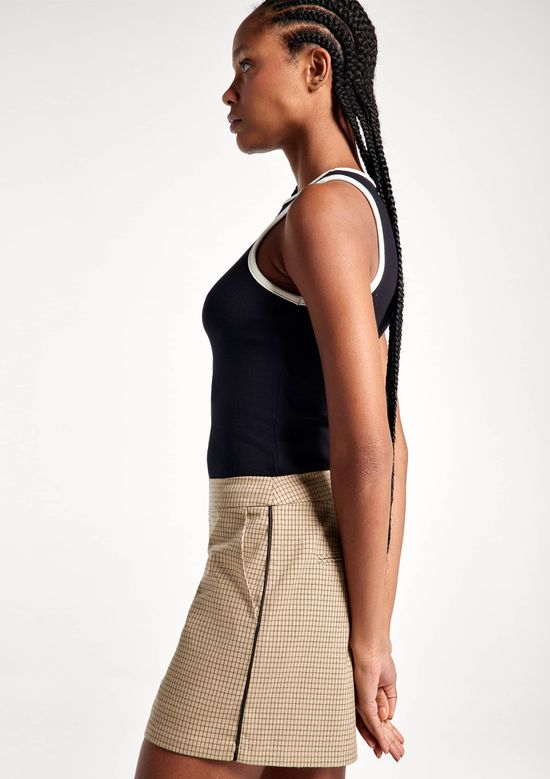 Foto do produto: Shorts Feminino Em Alfaiataria Xadrez - Bege