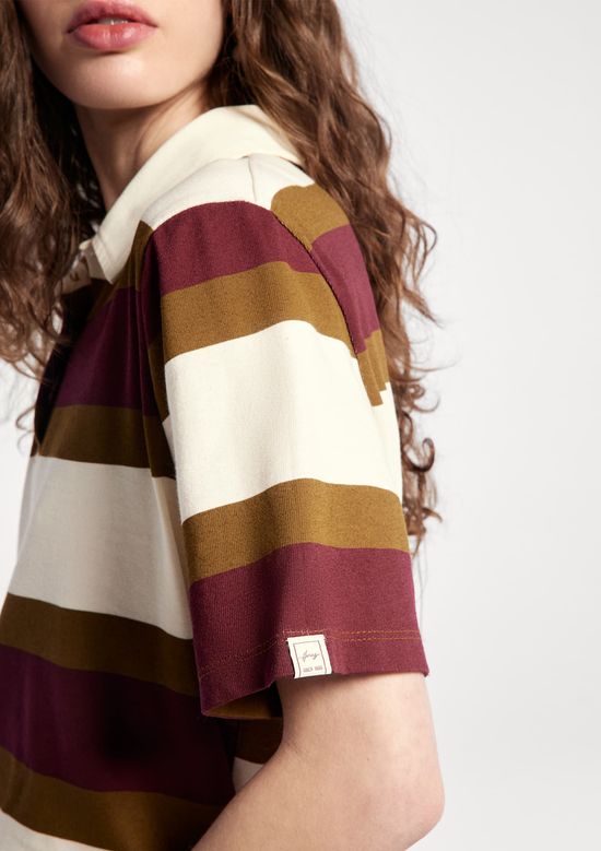 Foto do produto: Polo Feminina Manga Curta Estampada - Vinho