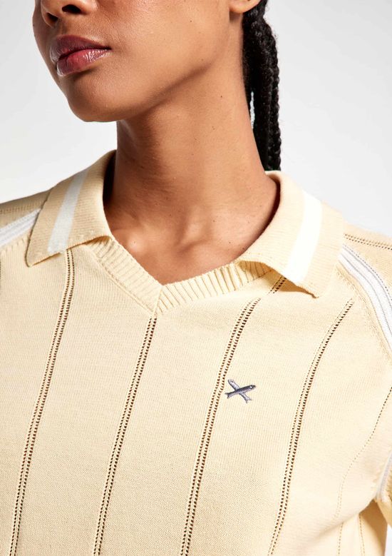 Foto do produto: Polo Feminina Manga Raglan - Amarelo