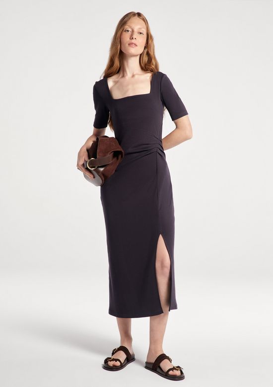 Foto do produto: Vestido Midi Em Ribana Ultra Soft - Cinza