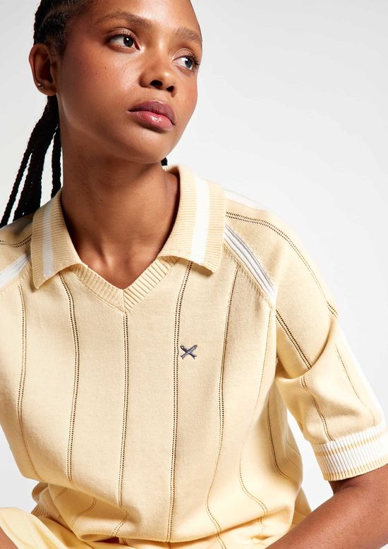 Foto do produto: Polo Feminina Manga Raglan - Amarelo