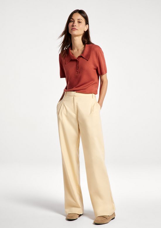 Foto do produto: Calça Feminina Reta Em Alfaiataria - Amarelo