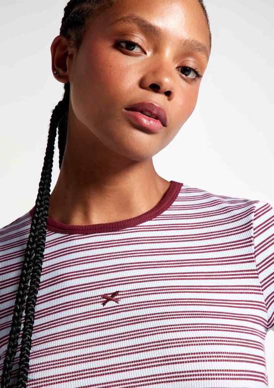 Foto do produto: Blusa Feminina Manga Longa Listrada - Vinho