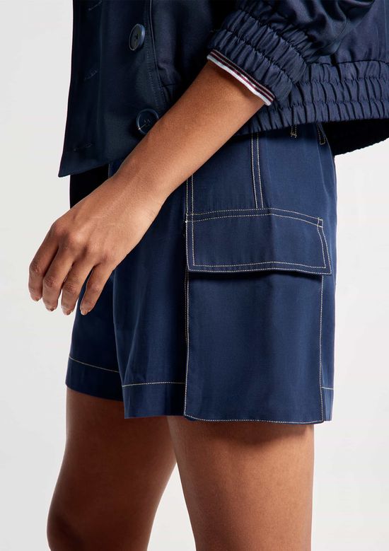 Foto do produto: Shorts Feminino Cintura Média Peach Touch - Azul