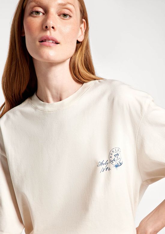 Foto do produto: Camiseta Feminina Manga Curta Oversized - Off white