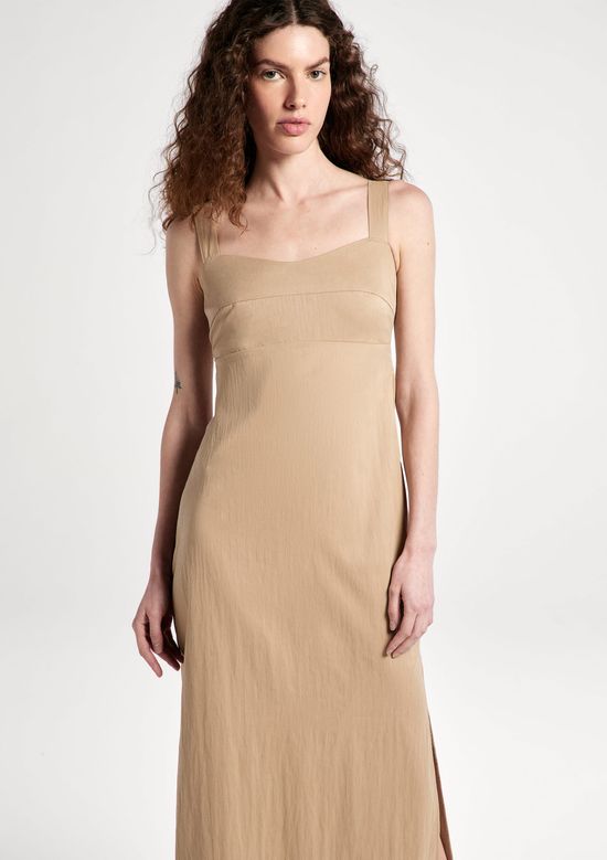 Foto do produto: Vestido Midi Acinturado Velvet Touch - Caqui