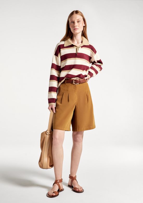 Foto do produto: Polo Feminina Manga Longa Em Tricô Fio Tinto - Vinho