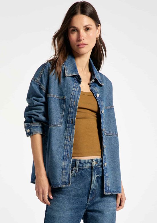 Foto do produto: Jaqueta Jeans Feminina Oversized - Azul