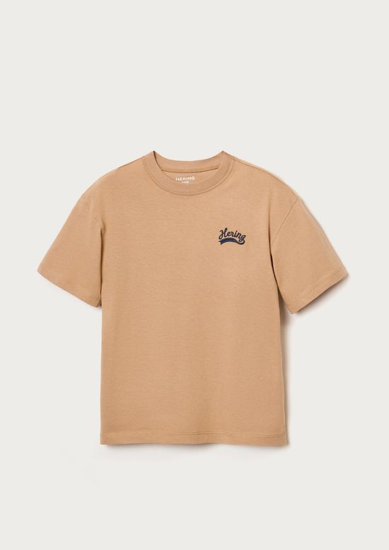 Foto do produto: Camiseta Infantil Menino Oversized Bordada - Bege