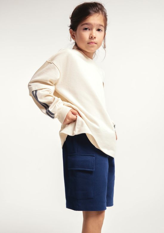 Foto do produto: Bermuda Moletom Infantil Menino Cargo - Azul