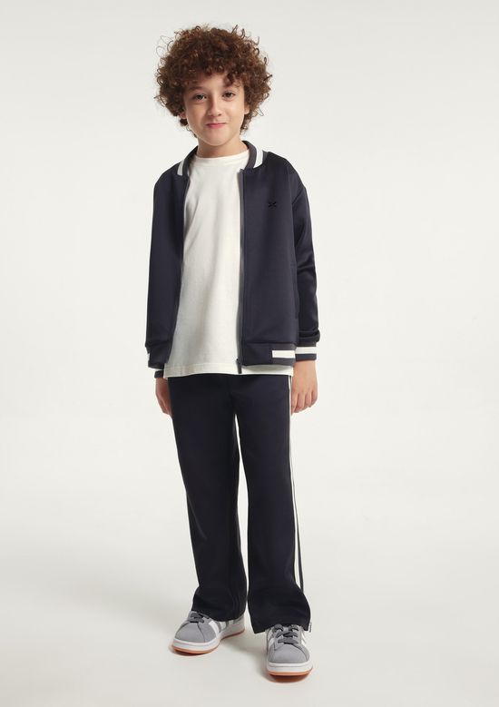 Foto do produto: Jaqueta Infantil Bomber Com Detalhes Em Retilínea - Preto