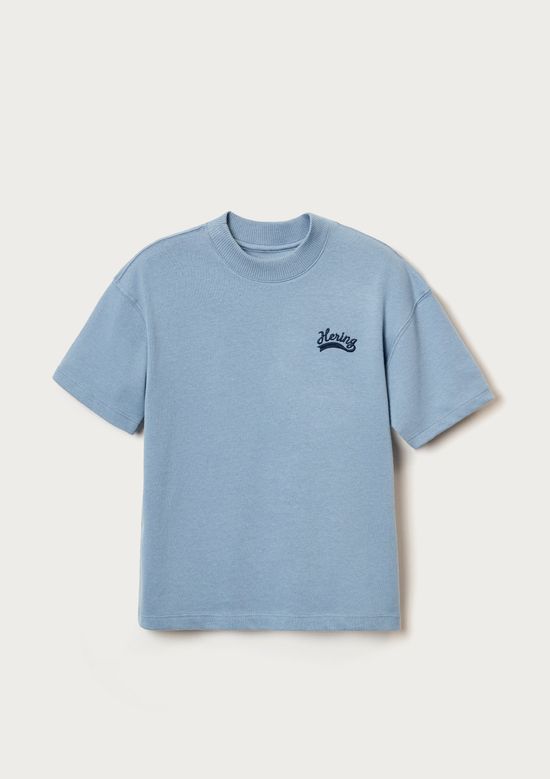 Foto do produto: Camiseta Infantil Menino Oversized Bordada - Azul