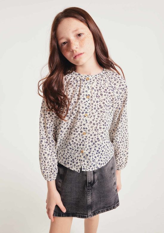 Foto do produto: Blusa Infantil Menina Manga Longa Estampada - Off white