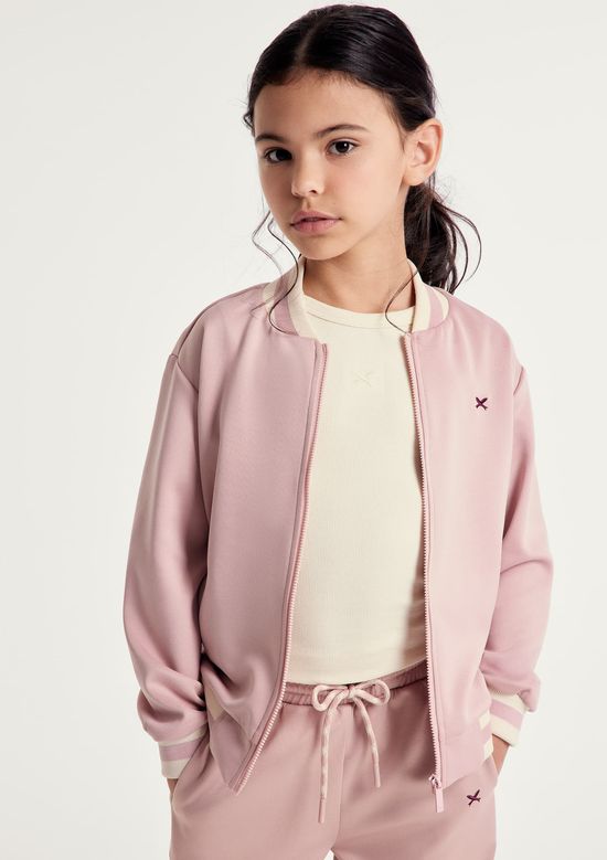 Foto do produto: Jaqueta Infantil Bomber Com Detalhes Em Retilínea - Rosa