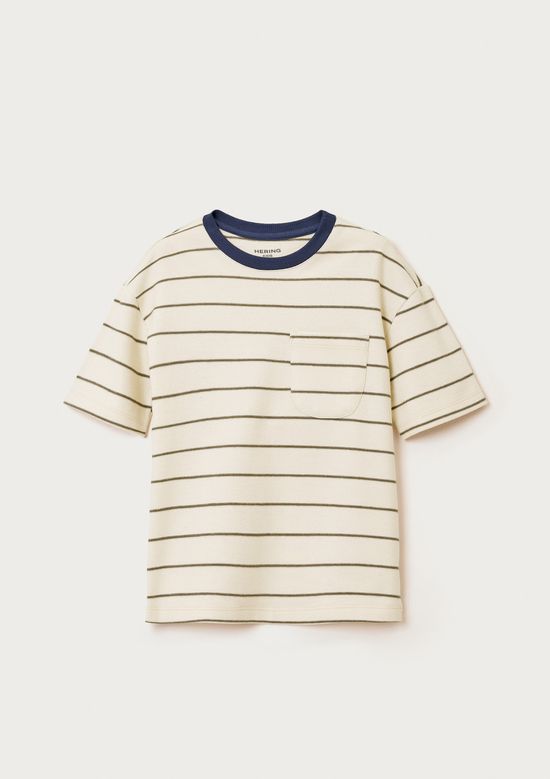 Foto do produto: Camiseta Infantil Menino Fio Tinto Listrada - Creme