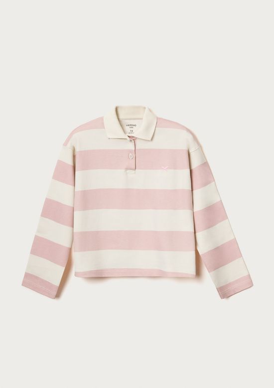 Foto do produto: Polo Infantil Menina Oversized Listrada - Rosa