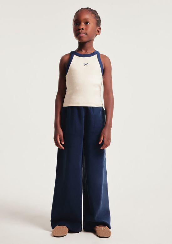 Foto do produto: Calça Infantil Menina Reta Em Peach Touch - Azul
