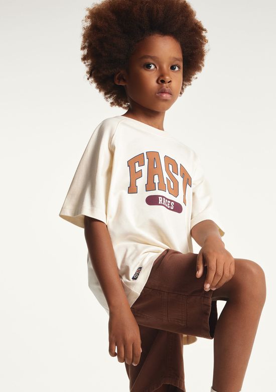 Foto do produto: Camiseta Infantil Menino Estampada - Creme