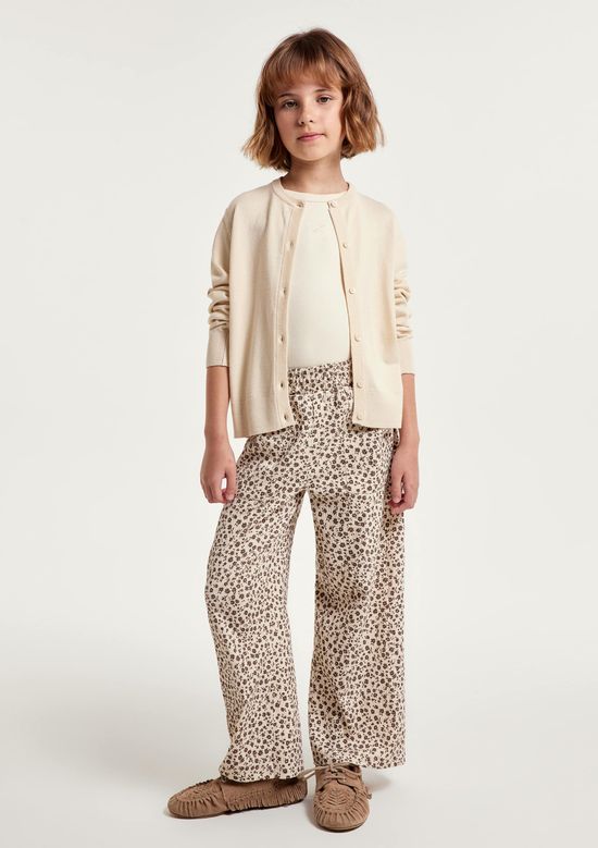 Foto do produto: Calça Infantil Menina Wide Leg Texturizada - Off white