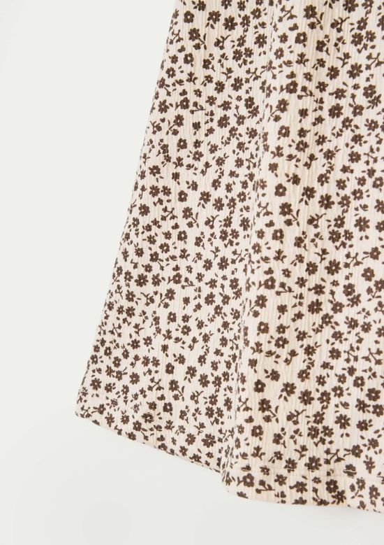 Foto do produto: Vestido Infantil Estampado Manga Bufante - Marrom