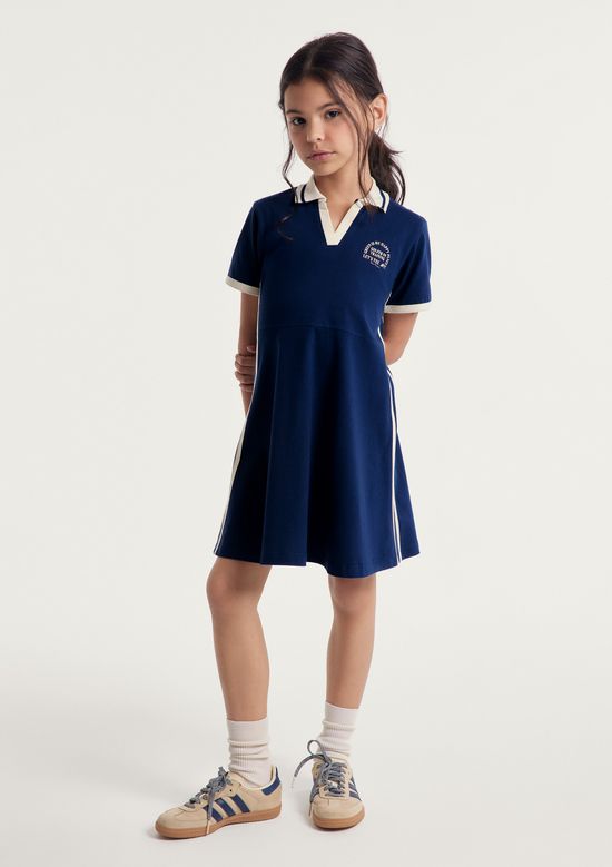 Foto do produto: Vestido Polo Infantil Curto em Malha - Azul