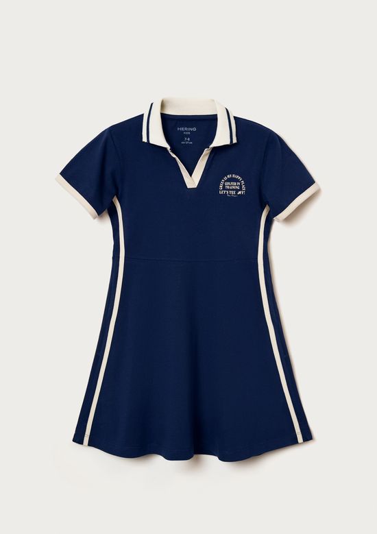 Foto do produto: Vestido Polo Infantil Curto em Malha - Azul