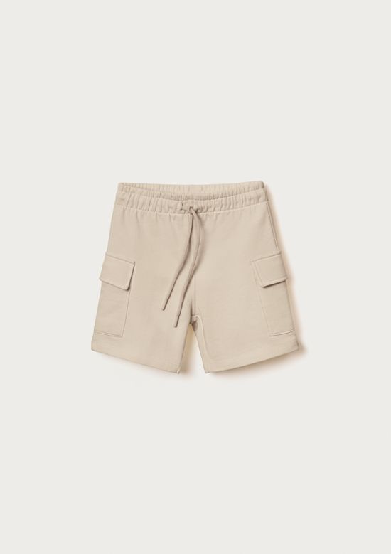 Foto do produto: Bermuda Moletom Infantil Menino Cargo - Bege