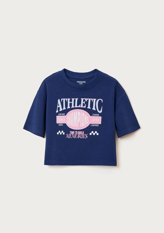 Foto do produto: Blusa Infantil Menina Box Oversized Super Cotton - Azul