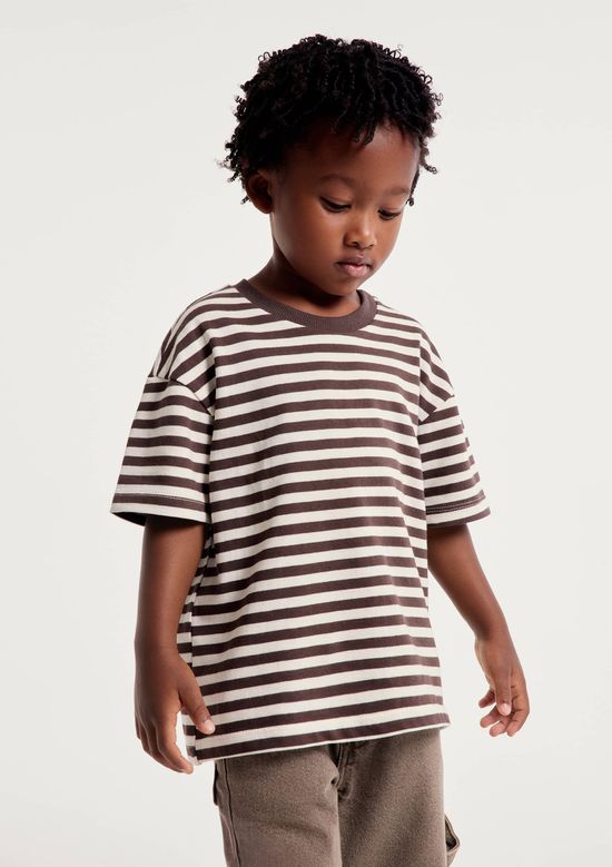 Foto do produto: Camiseta Infantil Menino Fio Tinto Oversized - Marrom