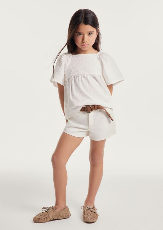 Foto do produto: Blusa Infantil Menina Em Algodão Anarruga - Off white