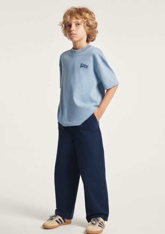 Foto do produto: Calça Infantil Menino Reta Em Sarja - Azul