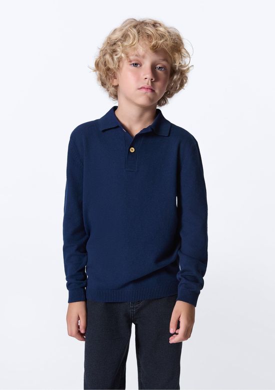 Foto do produto: Blusão Infantil Menino Tricô Regular - Azul