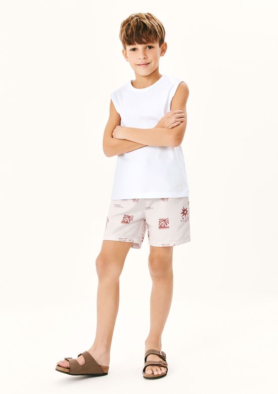 Foto do produto: Shorts Infantil Menino Estampado - Off white