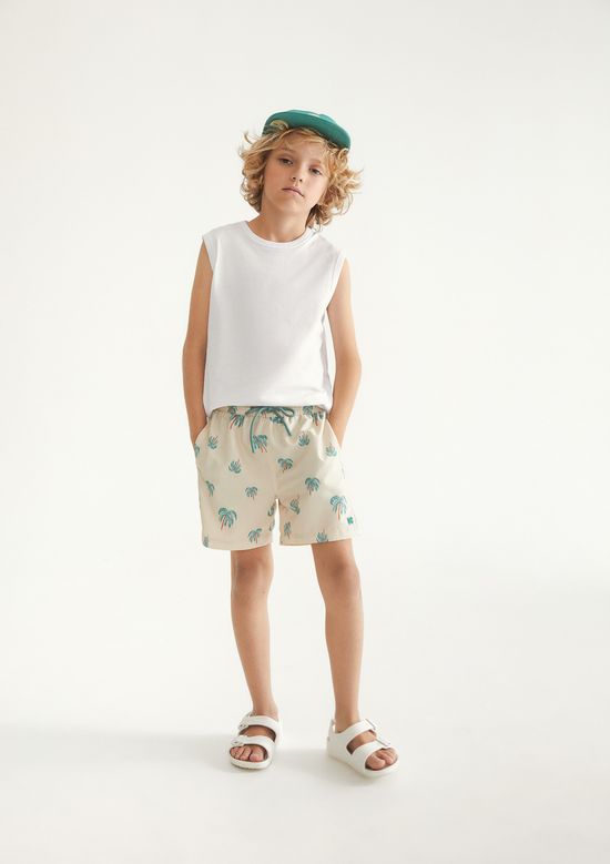 Foto do produto: Shorts Infantil Menino Estampado - Creme