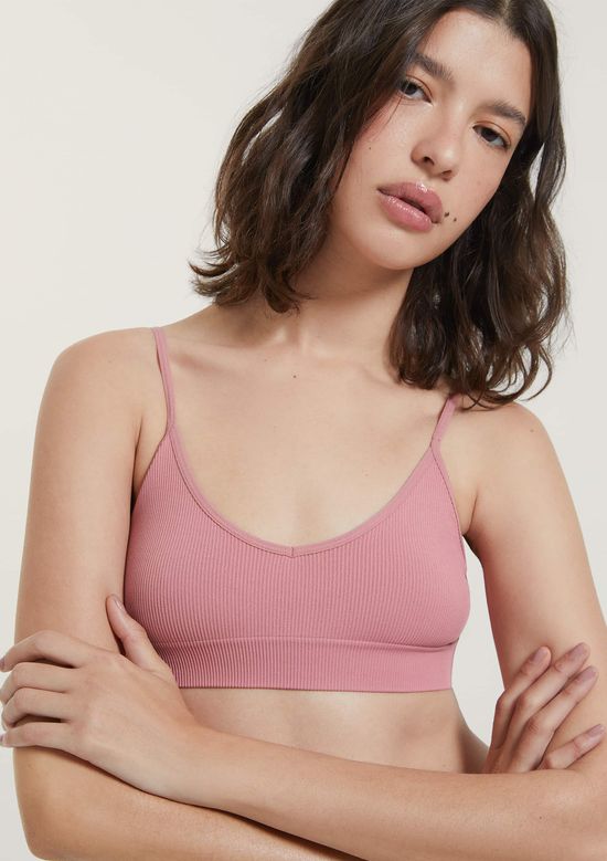 Foto do produto: Top Básico Sem Costura Canelado - Rosa