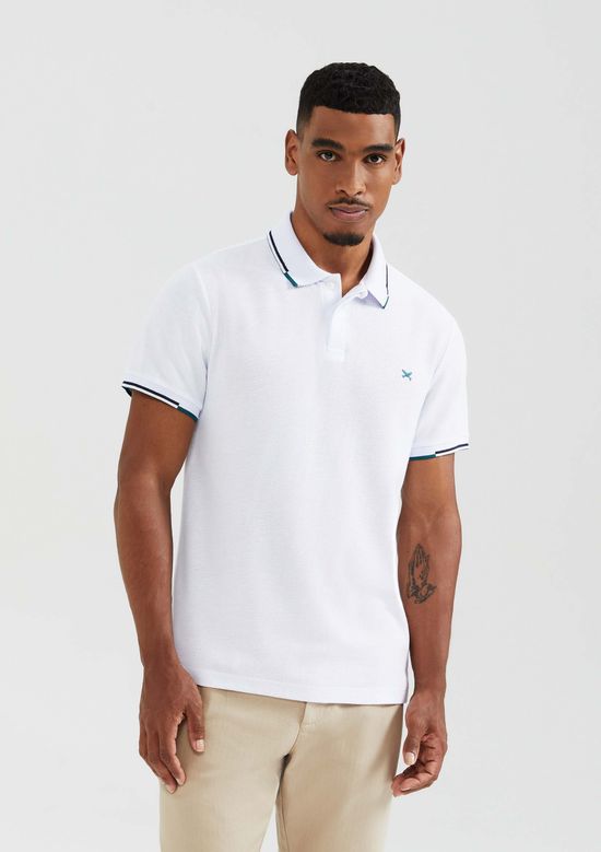 Foto do produto: Camisa Polo Masculina Manga Curta Com Bordado - Branco