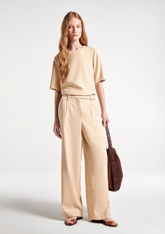 Foto do produto: Calça Feminina Reta Cintura Alta Peach Touch - Bege