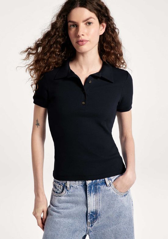 Foto do produto: Polo Feminina Em Ribana Ultra Soft - Preto