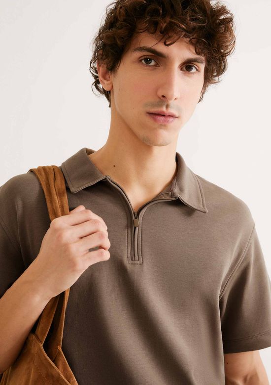 Foto do produto: Camisa Polo Masculina Em Malha Tech - Marrom