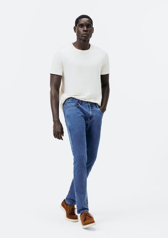 Foto do produto: Calça Jeans Básica Masculina Skinny Com Elastano - Azul