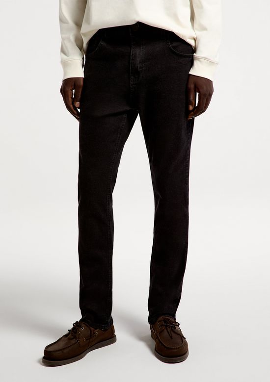 Foto do produto: Calça Jeans Básica Masculina Skinny Com Elastano - Preto