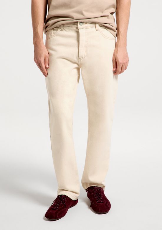 Foto do produto: Calça Masculina Reta Em Sarja - Off white