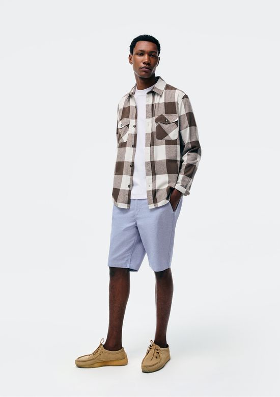 Foto do produto: Bermuda Masculina Chino Fio Tinto - Azul