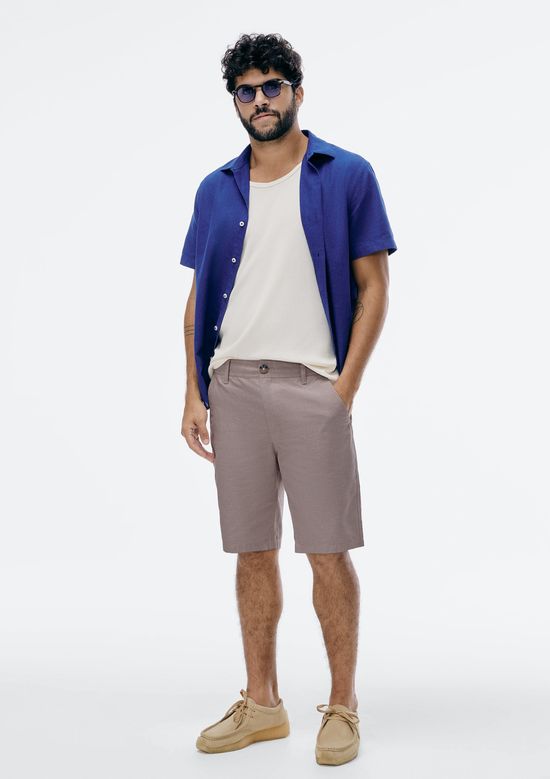 Foto do produto: Bermuda Masculina Chino Fio Tinto - Caqui