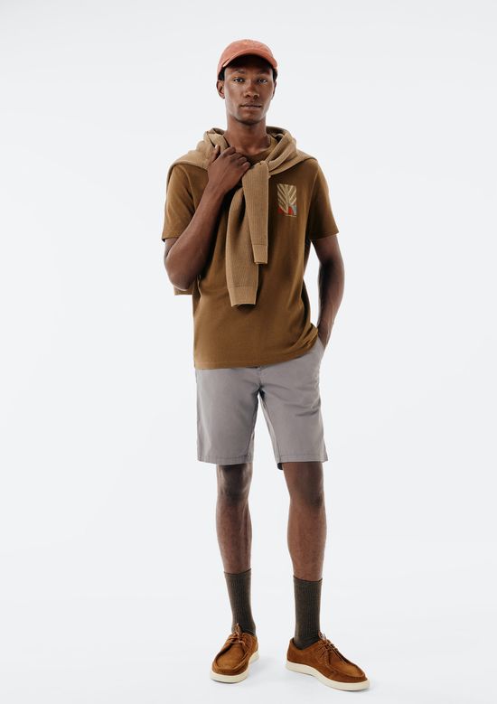 Foto do produto: Bermuda Básica Masculina Chino Reta Em Sarja - Cinza