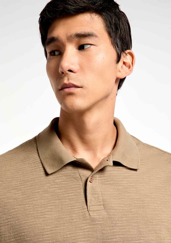 Foto do produto: Polo Masculina Regular Texturizada - Marrom